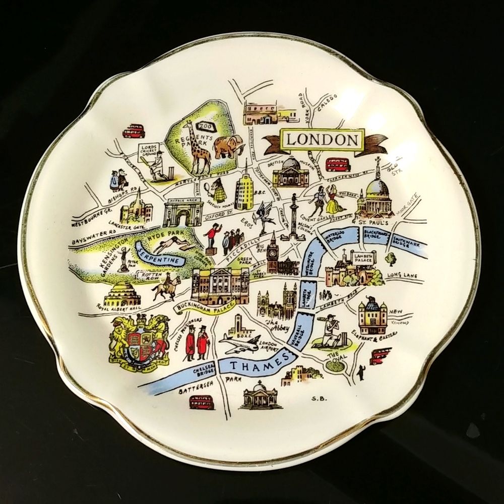 London Map China Trinket Dish